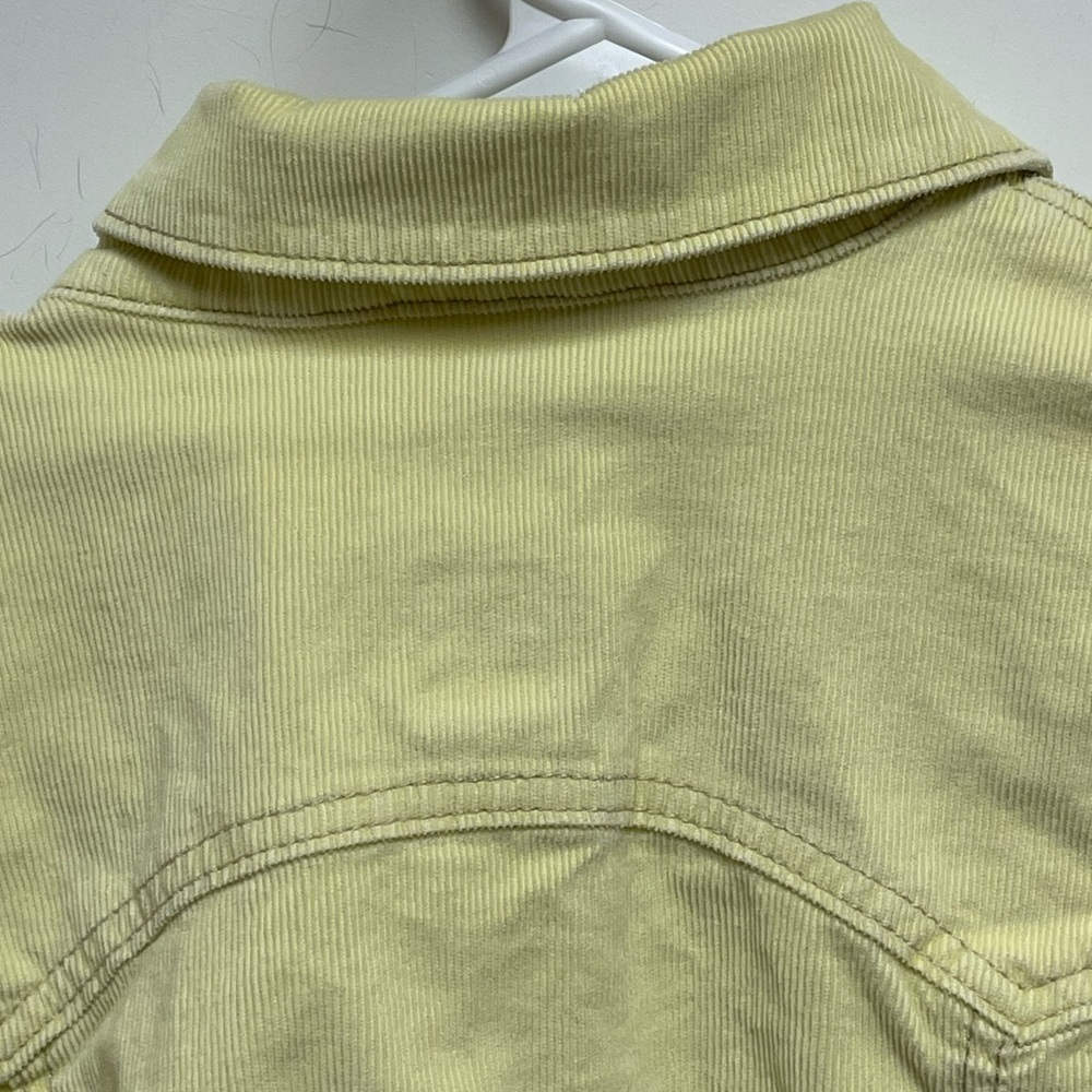 GAP Women’s Sz Large Light Yellow Stretch Light Duty Corduroy Jacket Y2K Bright - Picture 5 of 9